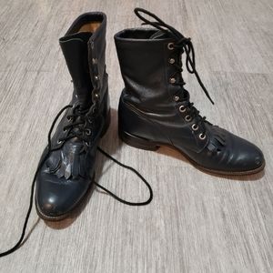 Navy Blue Justin Boots size 7.5 Narrow